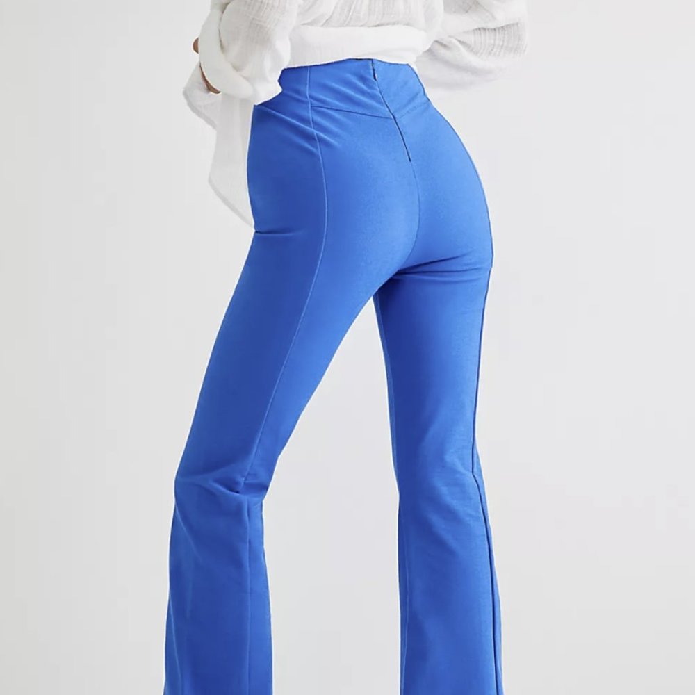 Free People Real Deal Slit Pants Blue